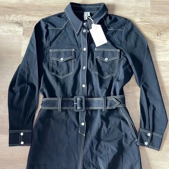 & OTHER STORIES Topstitched Belted Jumpsuit sz 8 - Picture 2 of 10